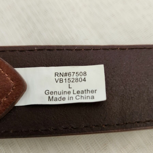 Unbranded Belt Womens Large Brown Genuine Leather Belt 1 1/2” Wide Gold Hardware - Picture 3 of 5